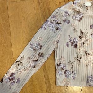 H&M floral long sleeve crop top